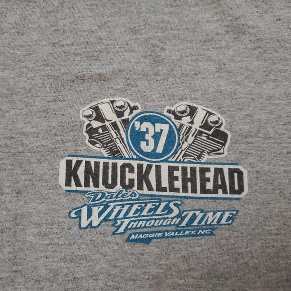 Gildan 37 Knucklehead Dales Wheels Through Time 3XL Gray Motorcycle T Shirt A6 - Picture 4 of 9